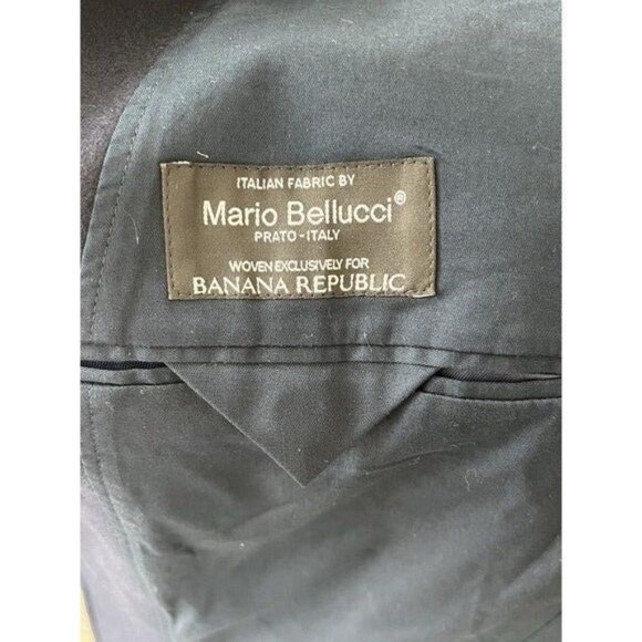 Banana Republic Mens Navy Blazer 48R 2-Button Jacket With Patch Pockets Polyeste - Picture 9 of 14